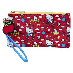 Loungefly - Classic AOP Nylon Pouch Wristlet (50th Anniversary), Hello Kitty, Wallet