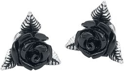 Black Rose Ear Studs, Alchemy Gothic, Earring Set