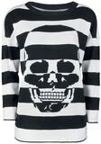 Stripes And Skull Sweatshirt, Gothicana by EMP, Knit jumper