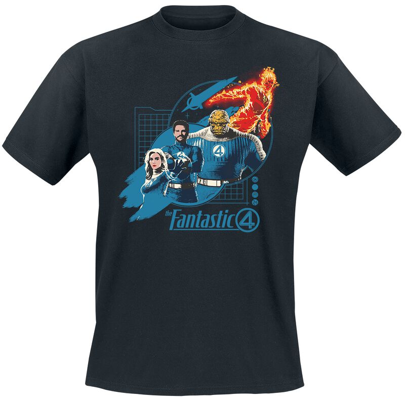 Group Blue Grid | Fantastic Four T-Shirt | EMP
