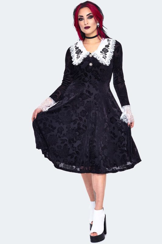 Velvet Lace Collar Dress | Jawbreaker Midi Dress | EMP