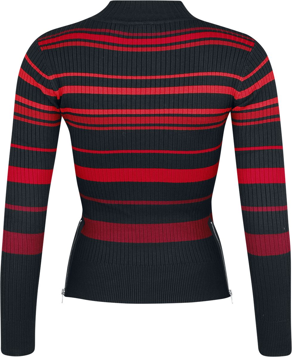 High Neck Red Shades Stripe Jawbreaker Knit jumper EMP