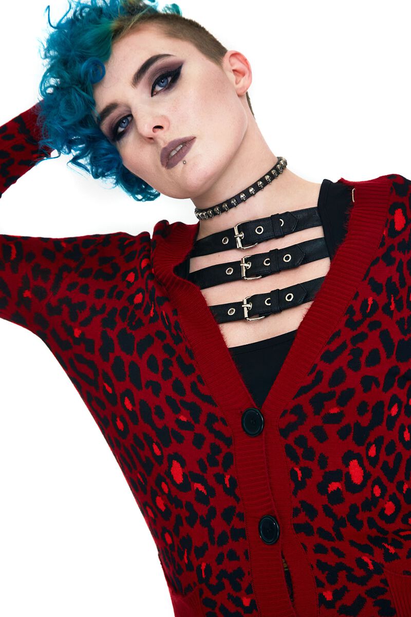 Cardigan Lungo Jawbreaker Stampa Leopardata Pastello Multi Colore