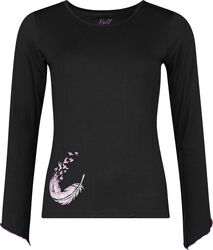 Longsleeve With Wing And Feather Print, Full Volume by EMP, Long-sleeve Shirt