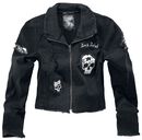 Short Skull Denim Jacket, Rock Rebel by EMP, Jeans Jacket