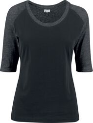 Ladies 3/4 Contrast Raglan Tee, Urban Classics, Long-sleeve Shirt