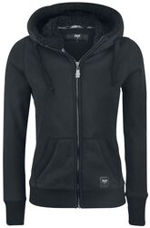 Teddy Hooded Jacket, Black Premium by EMP, Hooded zip