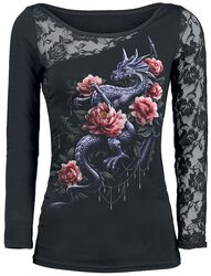 Dragon Rose Slant, Spiral, Long-sleeve Shirt