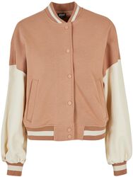 Ladies’ oversized two-tone college Terry jacket, Urban Classics, Varsity Jacket