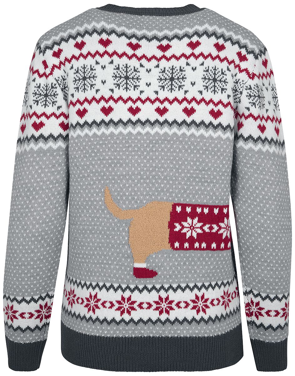 Knitted Jumper Womens Dog Christmas Jumper Ladies Sausage Dog