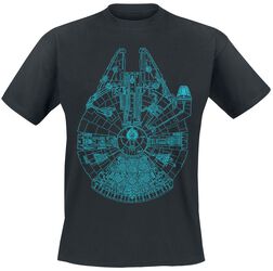 Millenium Falcon Blueprint, Star Wars, T-Shirt