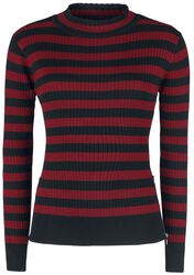 Menace Red And Black Stripe Sweater, Jawbreaker, Knit jumper