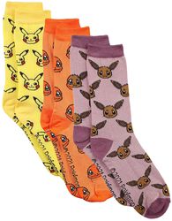 Pikachu Charmander Eevee socks, Pokémon, Socks
