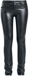 Faux Leather Trousers, Black Premium by EMP, Imitation Leather Trousers