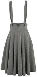 Toyin Overall Herringbone Flared Skirt, Voodoo Vixen, Medium-length skirt