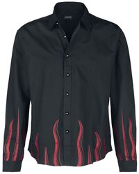 Long-sleeved shirt with flame print, Gothicana by EMP, Longsleeve