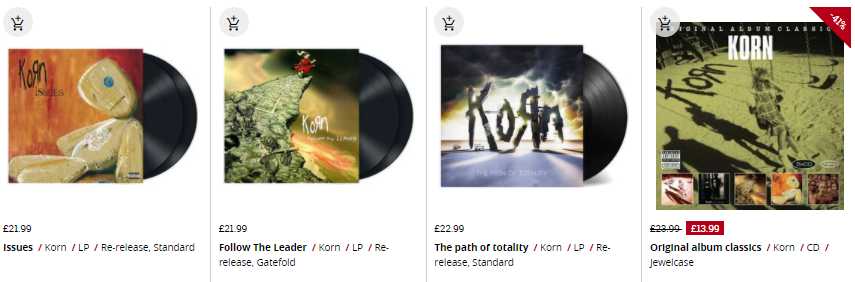 korn albums at emp